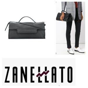 Zanellato Nina Tote Leather Shoulder Bag Satchel Minimalist Zip Compartments